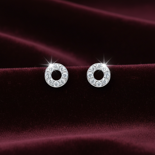 92.5 Silver Round Stud Earrings | Classy Everyday Design | Jewellery