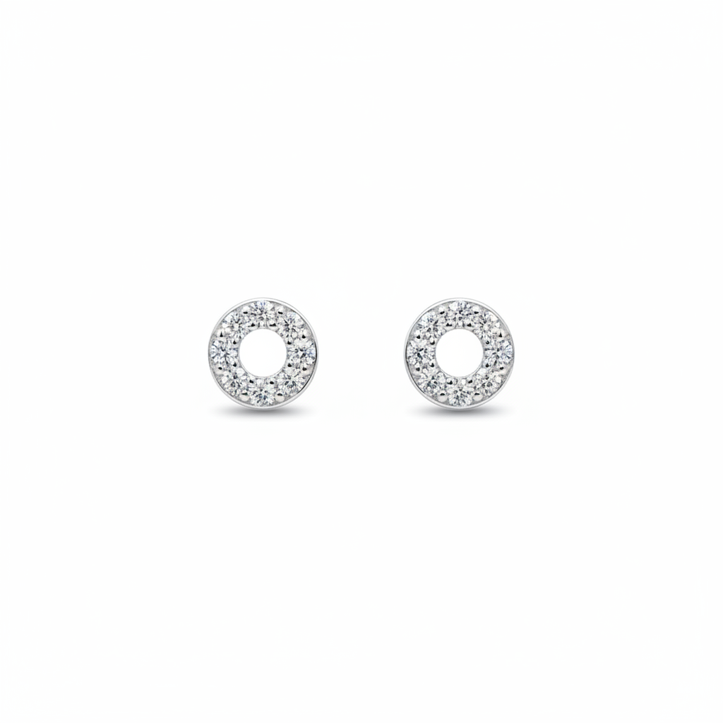 92.5 Silver Round Stud Earrings | Classy Everyday Design | Jewellery
