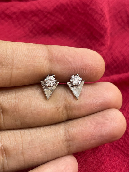 92.5 Silver White Stone Earrings for Women | Stylish Sparkle Design | Elegant Daily Wear Jewellery
