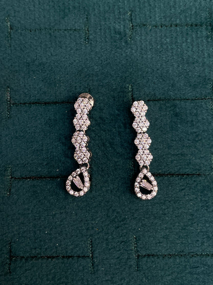 92.5 Silver Earrings | Stylish Refined Design | Elegant Jewellery pair