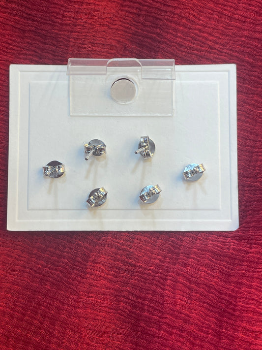 92.5 Silver Flower Earrings Stack for Women | Floral Stud Set | Stylish Layered Jewellery