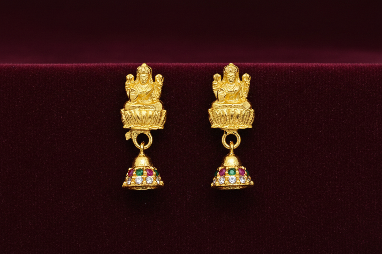 92.5 silver gold plated temple minimal earrings