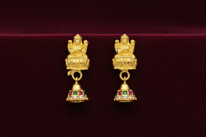 92.5 silver gold plated temple minimal earrings