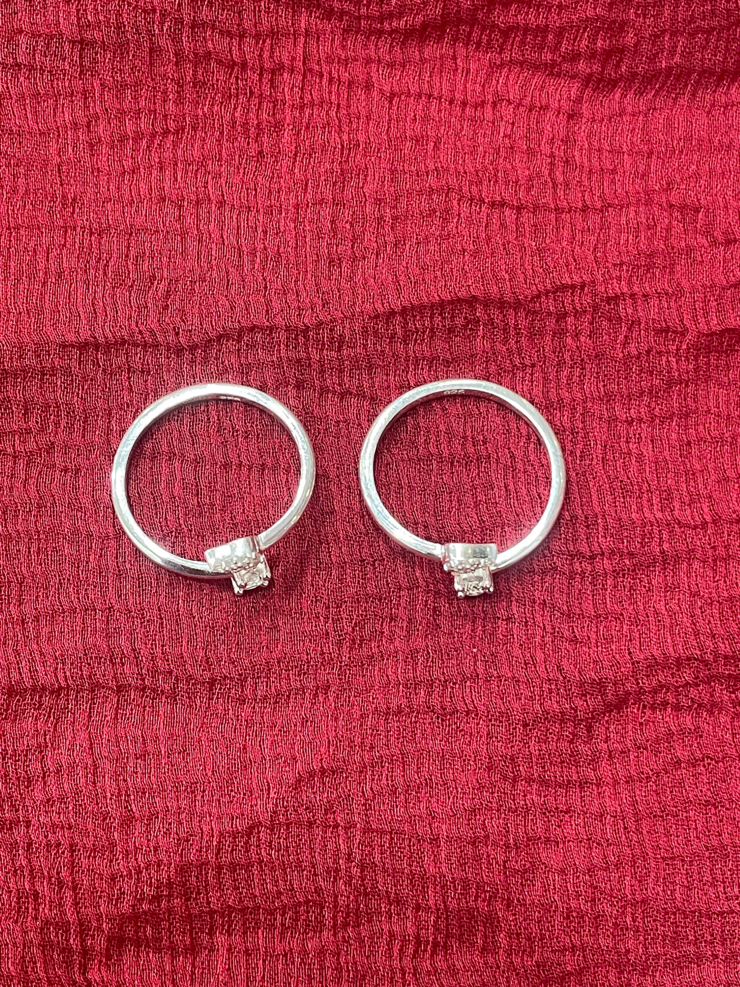 92.5 Silver White Stone Toe Rings | Classic Elegant Design | Jewellery
