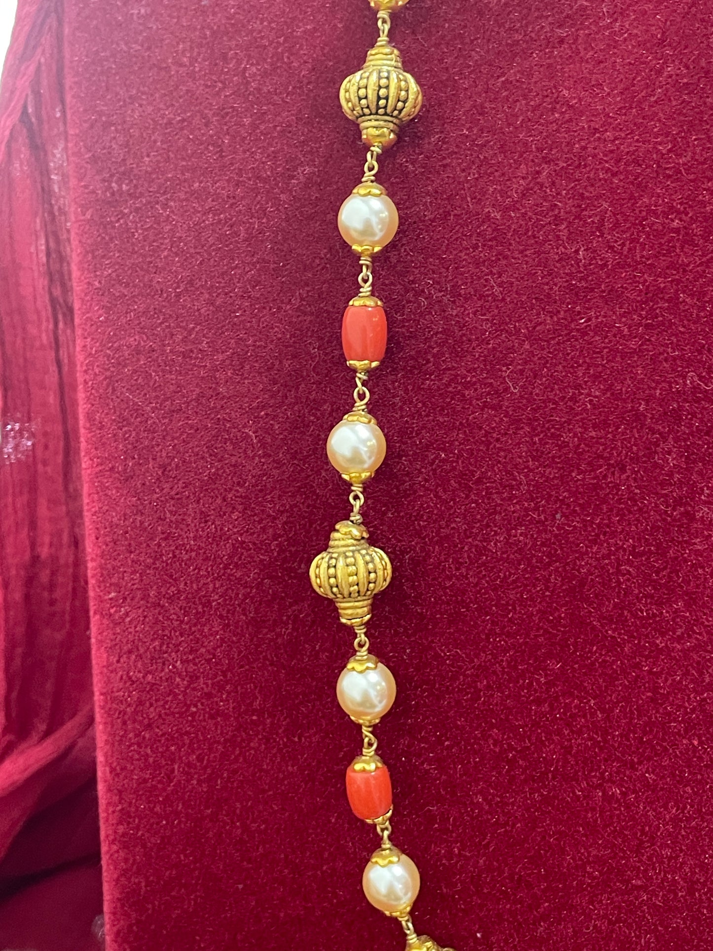 Silver gold plated nakshi mala 21 inches