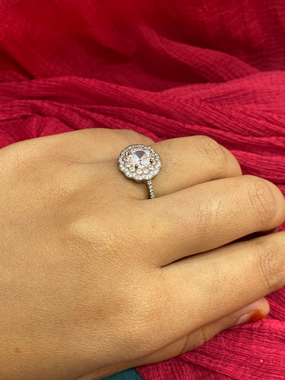 92.5 Silver Round Ring for Women Size 14 | Stylish Elegant Design | Modern Daily Wear Jewellery