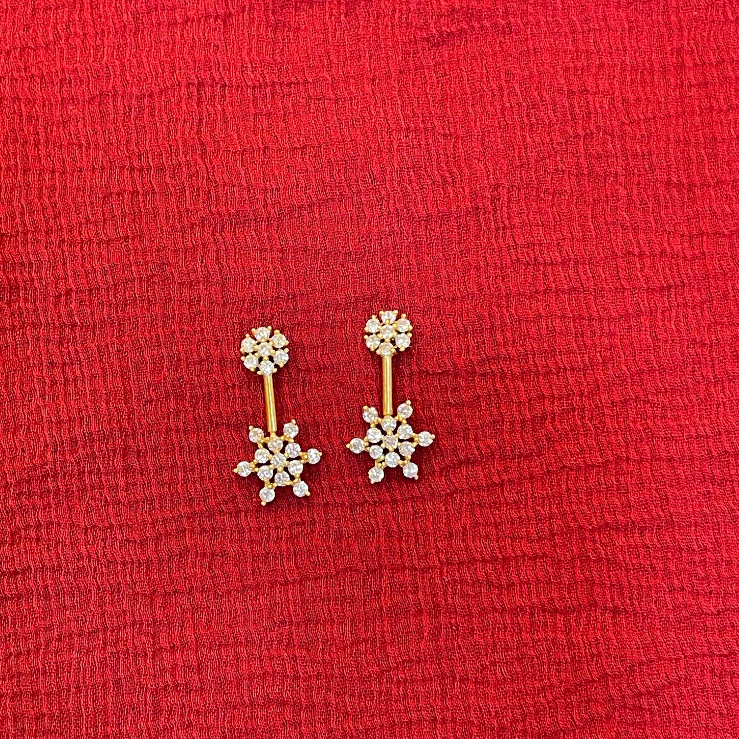 Gold Plated CZ Bugadi Pair for Women | Helix Cartilage Earrings