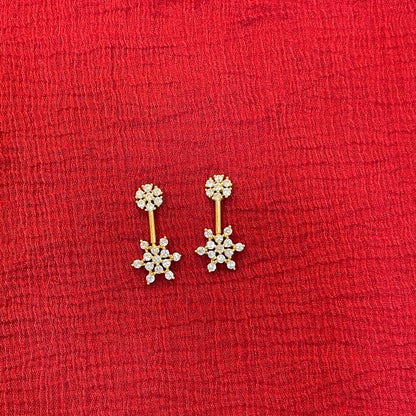 Gold Plated CZ Bugadi Pair for Women | Helix Cartilage Earrings