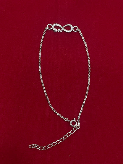 925 Sterling Silver Bhai Infinity Rakhi | CZ Stone Chain Rakhi for Raksha Bandhan