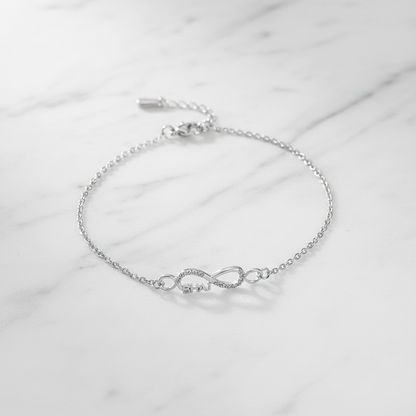 925 Sterling Silver Bhai Infinity Rakhi | CZ Stone Chain Rakhi for Raksha Bandhan