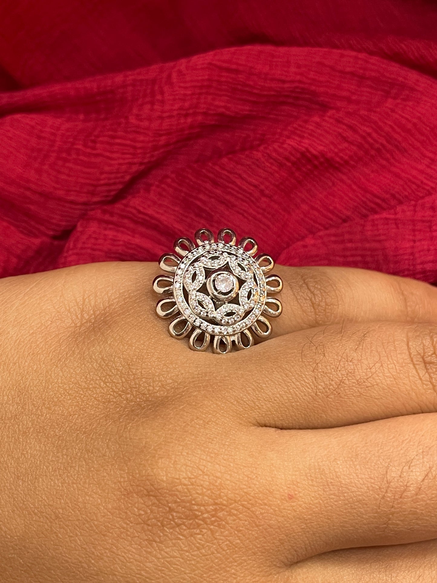 92.5 Silver Classy Flower Ring for Women Size 10 | Elegant Floral Design | Stylish Jewellery
