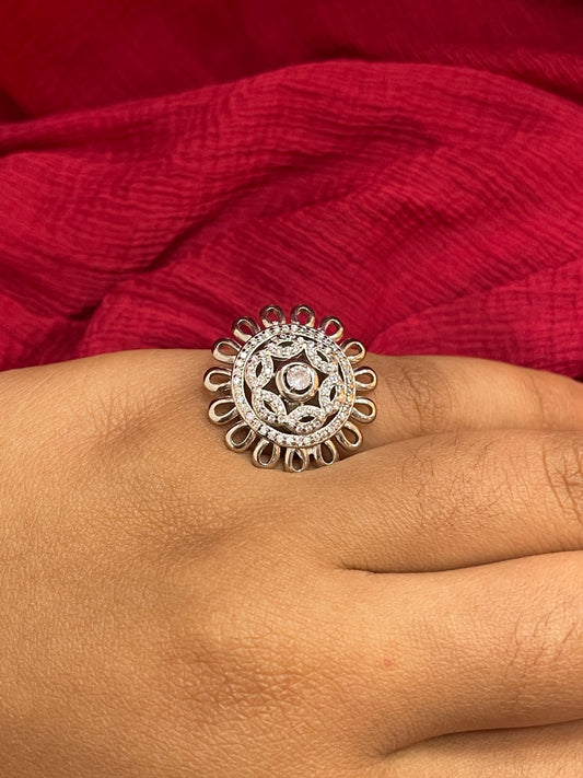 92.5 Silver Classy Flower Ring for Women Size 10 | Elegant Floral Design | Stylish Jewellery