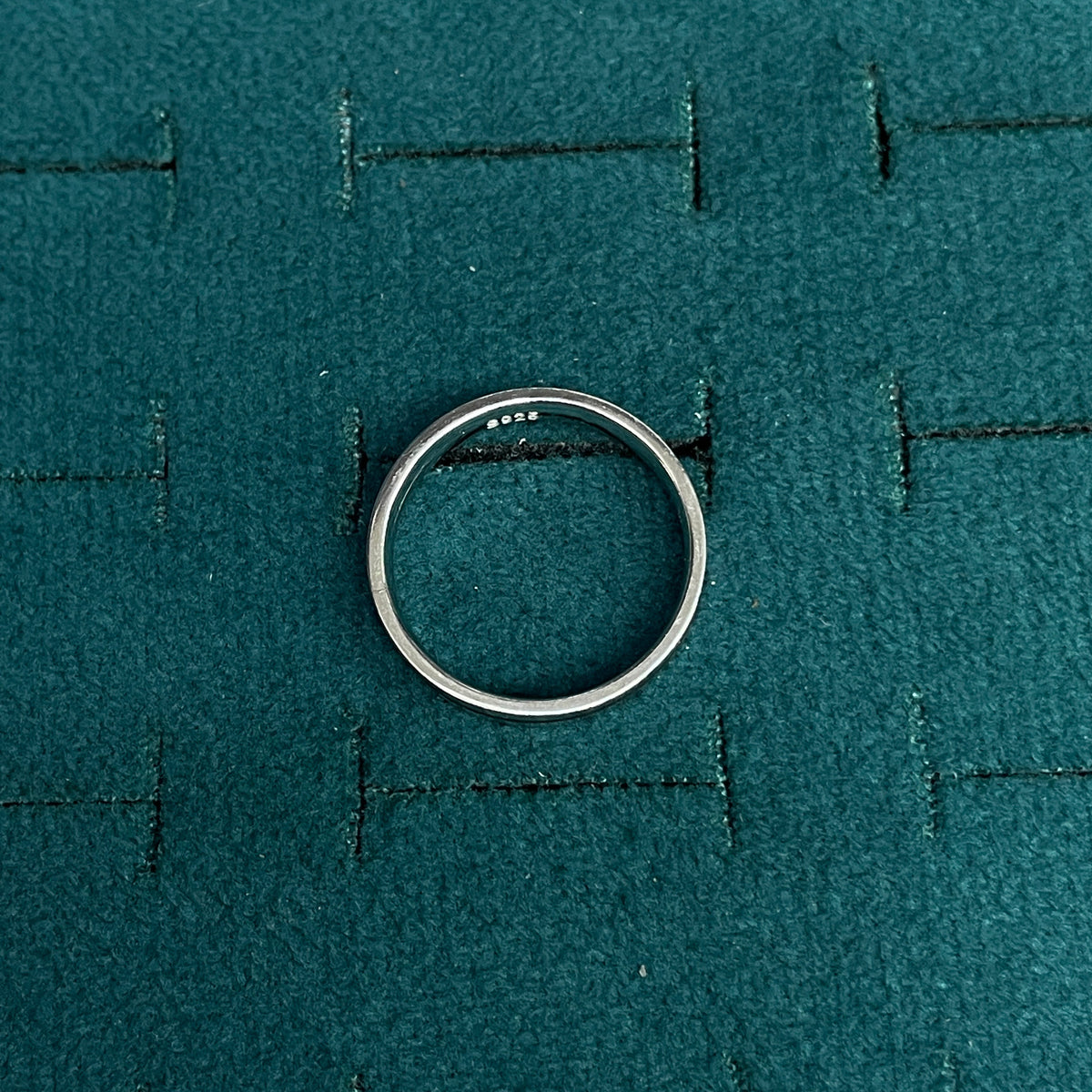 92.5 Silver Black Stripe Band Ring