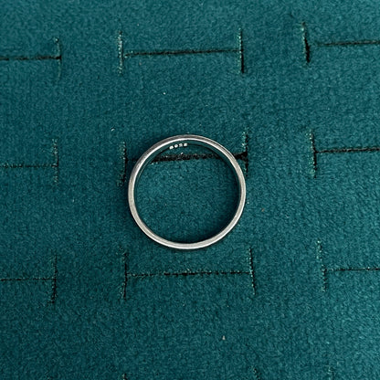 92.5 Silver Black Stripe Band Ring