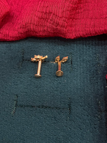925 Silver Gold Plated Leaf Studs for Women | Nature-Inspired Design