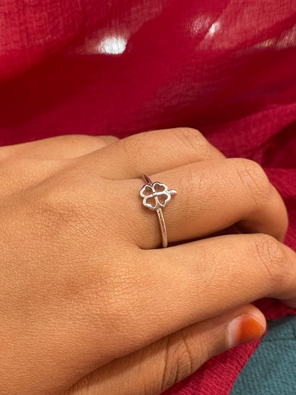 92.5 Silver Flower Ring for Women Size 14 | Stylish Petal Motif | Elegant Fashion Jewellery