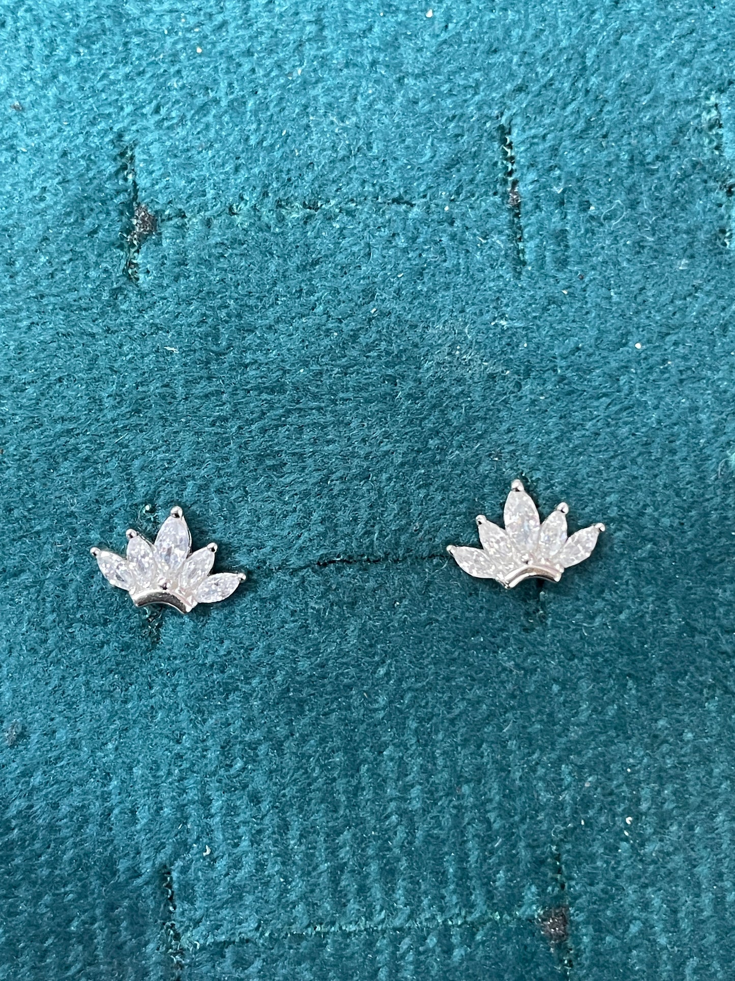 925 Silver Lotus Flower Stud Earrings | CZ Minimal Daily Wear Earrings with Ball Screw Back