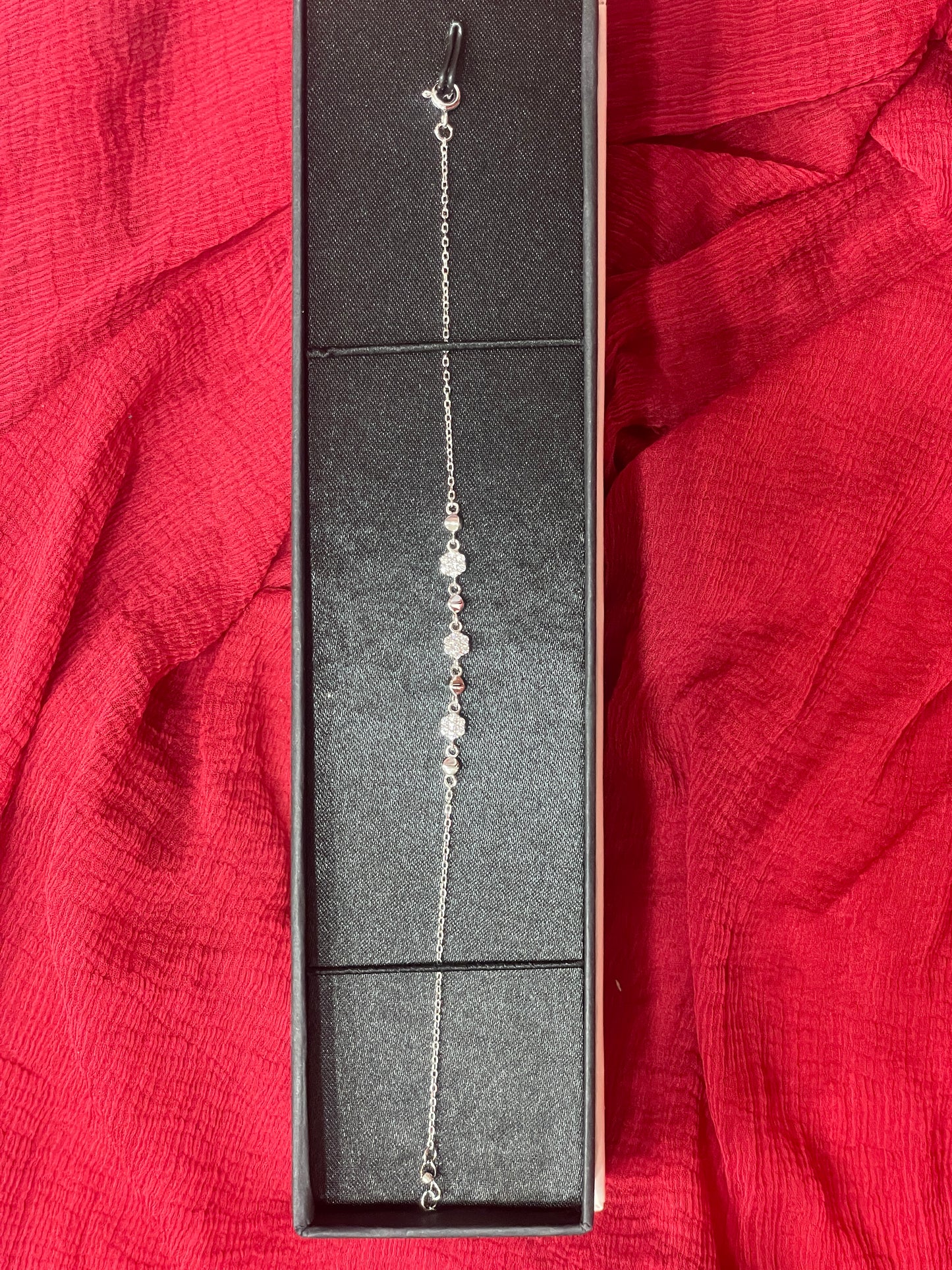 92.5 Silver Mini Flower Bracelet 8 Inches | Premium Stylish Floral Design | Jewellery