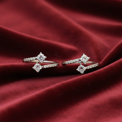 92.5 Silver CZ Studded Toe Rings for Women | Cubic Zirconia Design | Traditional Jewellery