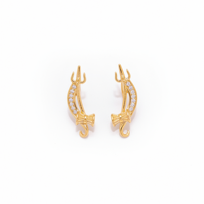 925 Sterling Silver Gold Plated Trishul Ear Cuffs for Women | Traditional & Contemporary Design