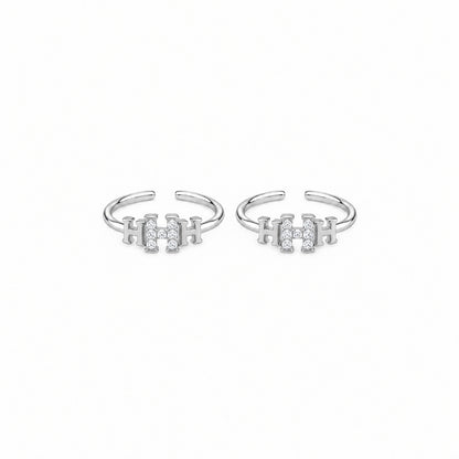 925 Silver Triple H Toe rings