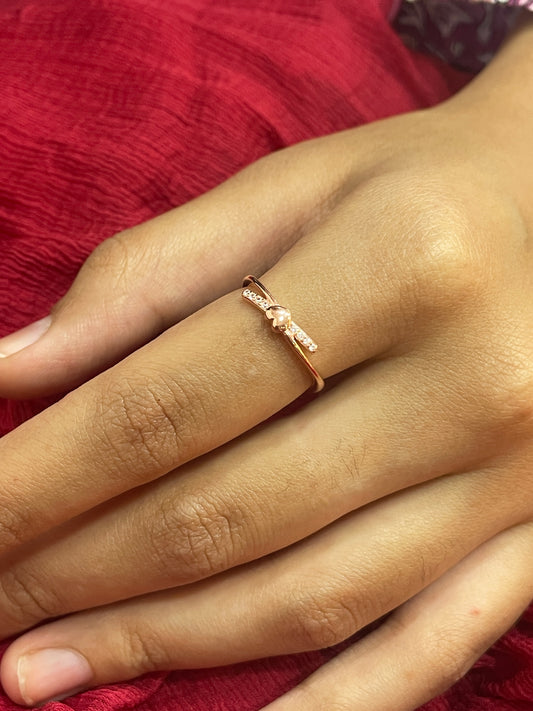 92.5 Silver Rose Gold Plated Ring for Women | Stylish Elegant Design | Modern Jewellery