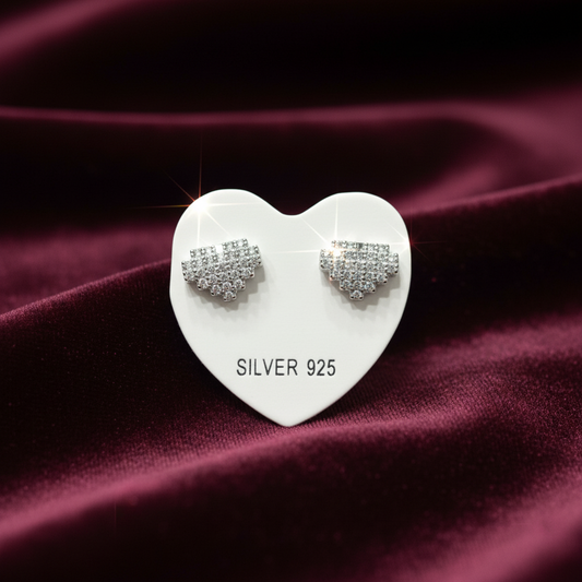 92.5 Silver White Stone Studs | Classy Sparkle Design | Jewellery