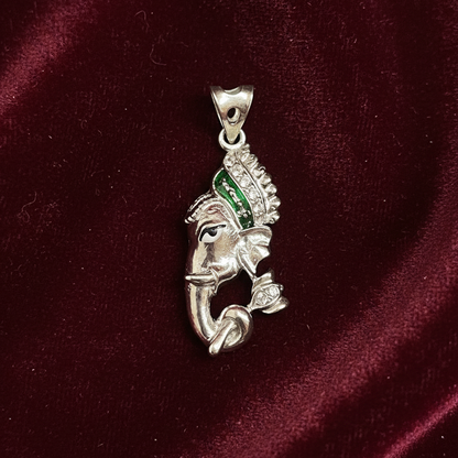 92.5 Silver Enamel Ganesha Pendant
