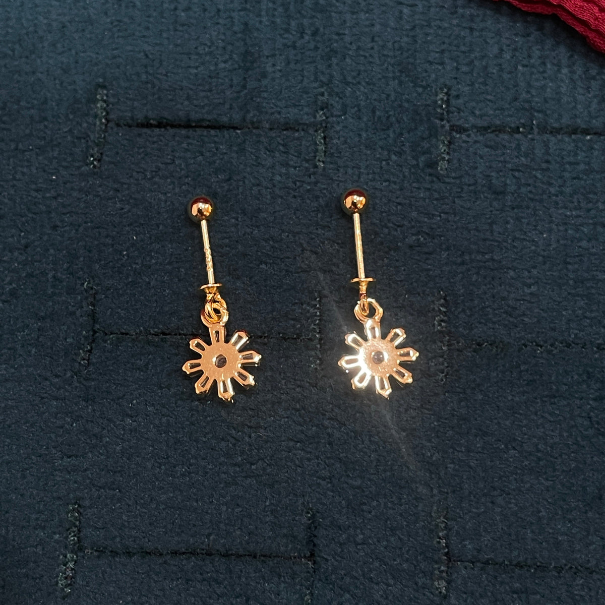 92.5 Silver Gold Plated Sun Flower Bugadi- Pair