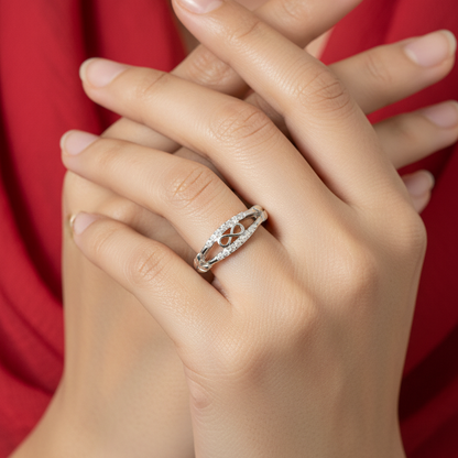 92.5 silver stylish infinity ring size 13