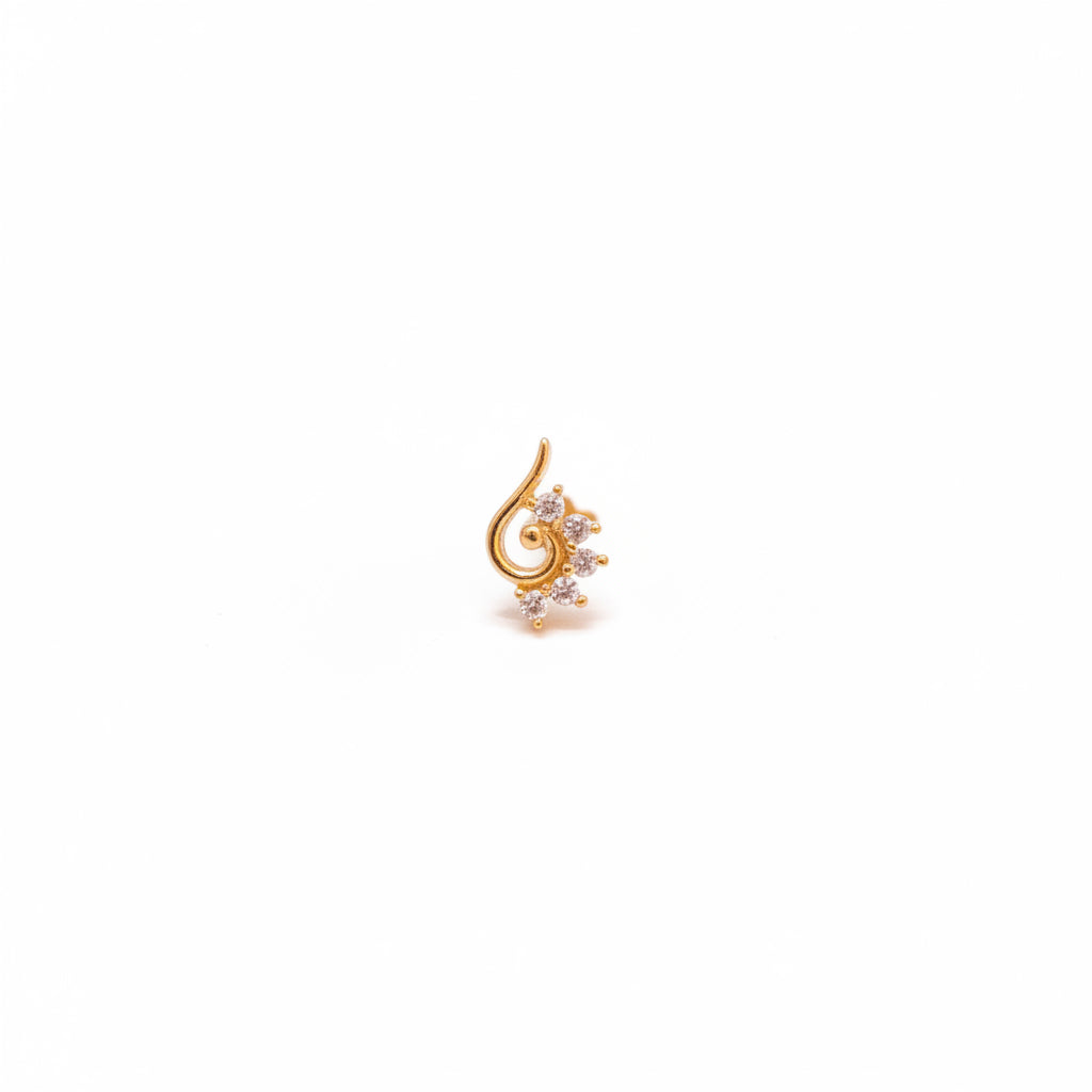 925 Silver Gold Plated S Nosepin