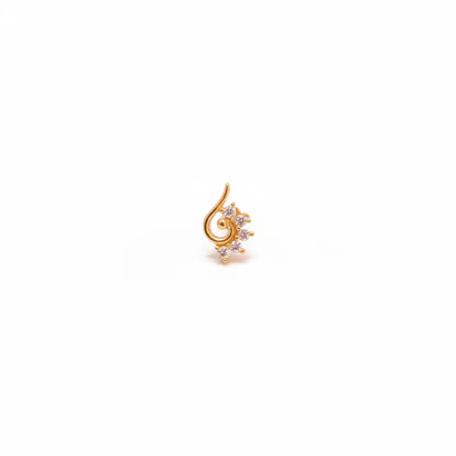 925 Silver Gold Plated S Nosepin
