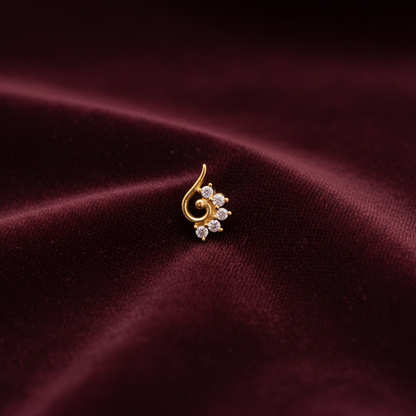 925 Silver Gold Plated S Nosepin