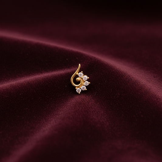 925 Silver Gold Plated S Nosepin