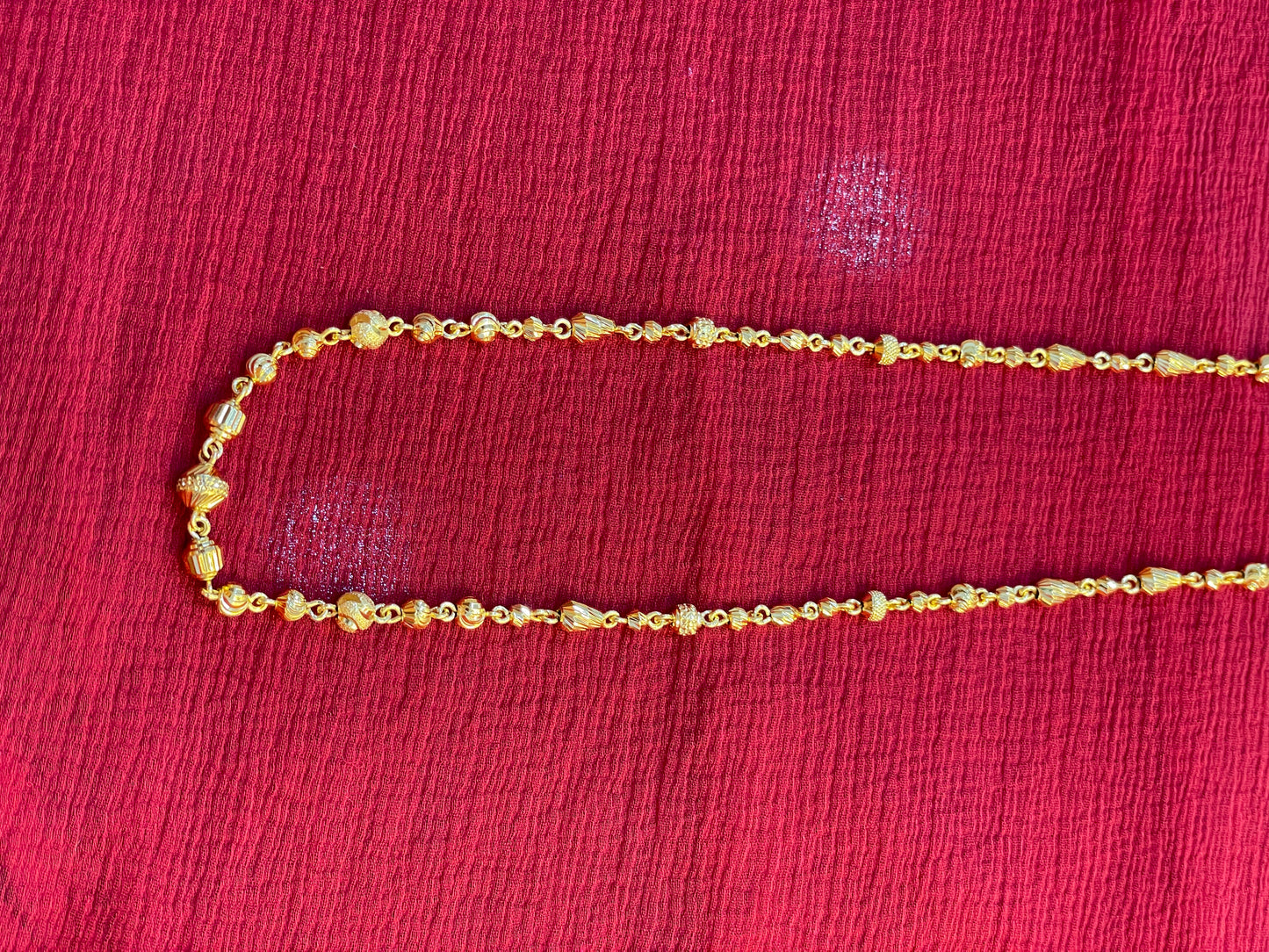 92.5 silver gold plated stylish ball neck chain 19 inches