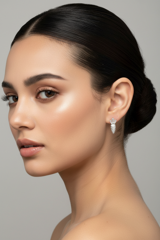 92.5 Silver Minimal Carrot Earrings for Women | Cute Playful Design | Stylish Jewellery