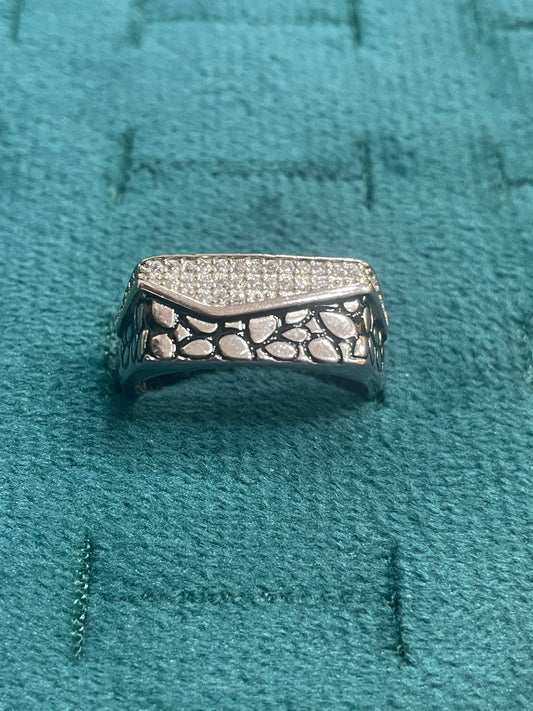 92.5 Silver Oxidised Men’s Ring Size 19 | Stylish Bold Vintage Finish | Elegant Jewellery