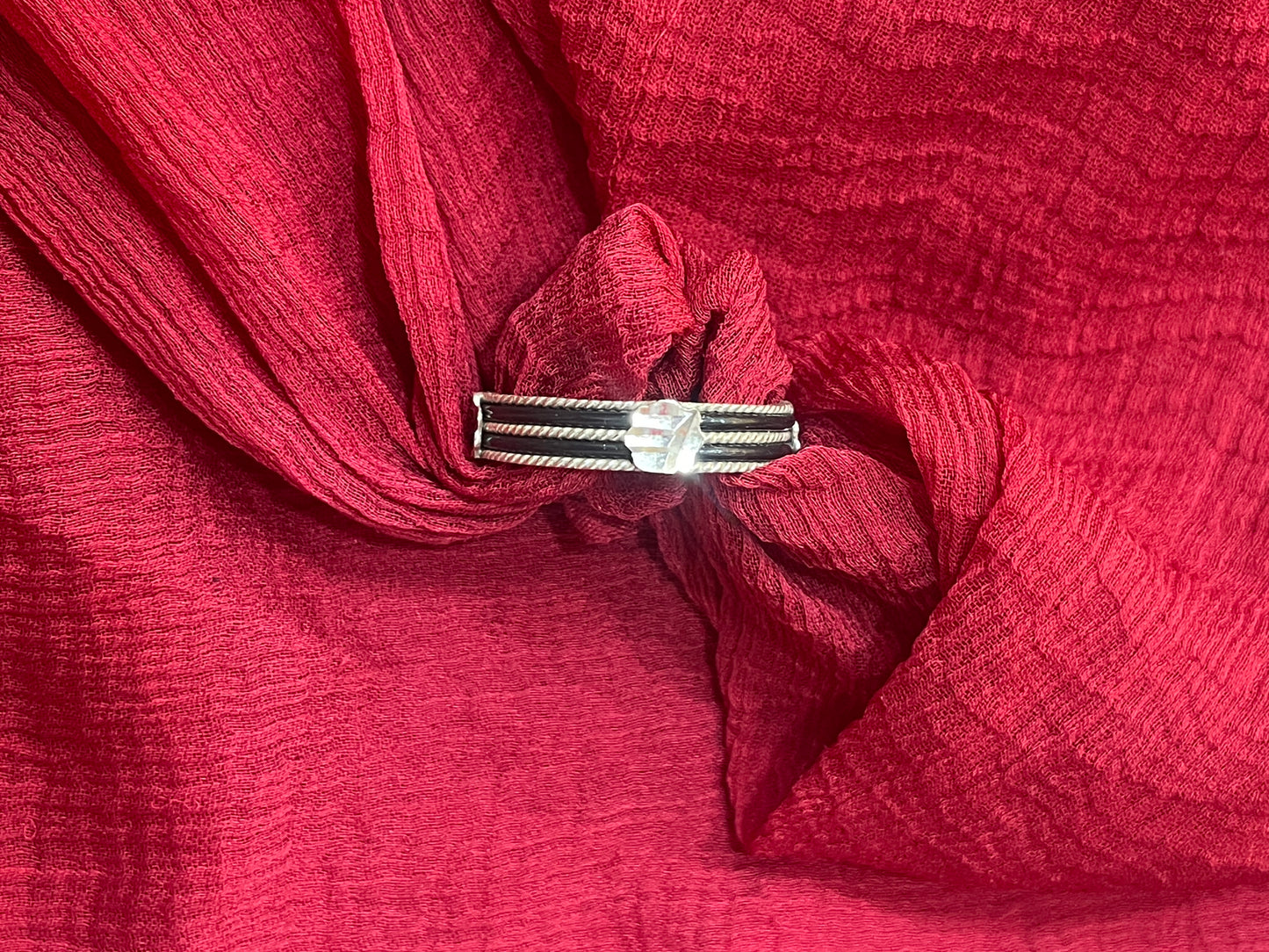 92.5 Silver Black Thread Ring for Men Size 24 | Fiber Design | Stylish Modern Jewellery