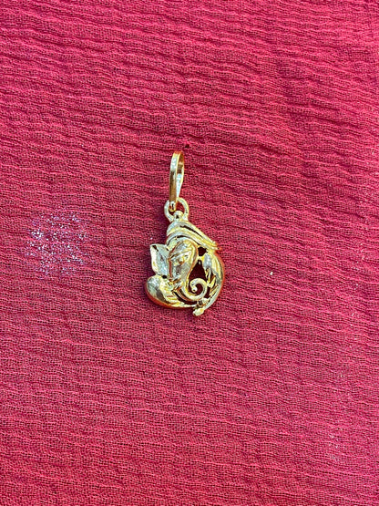 92.5 silver gold plated Ganesha pendant