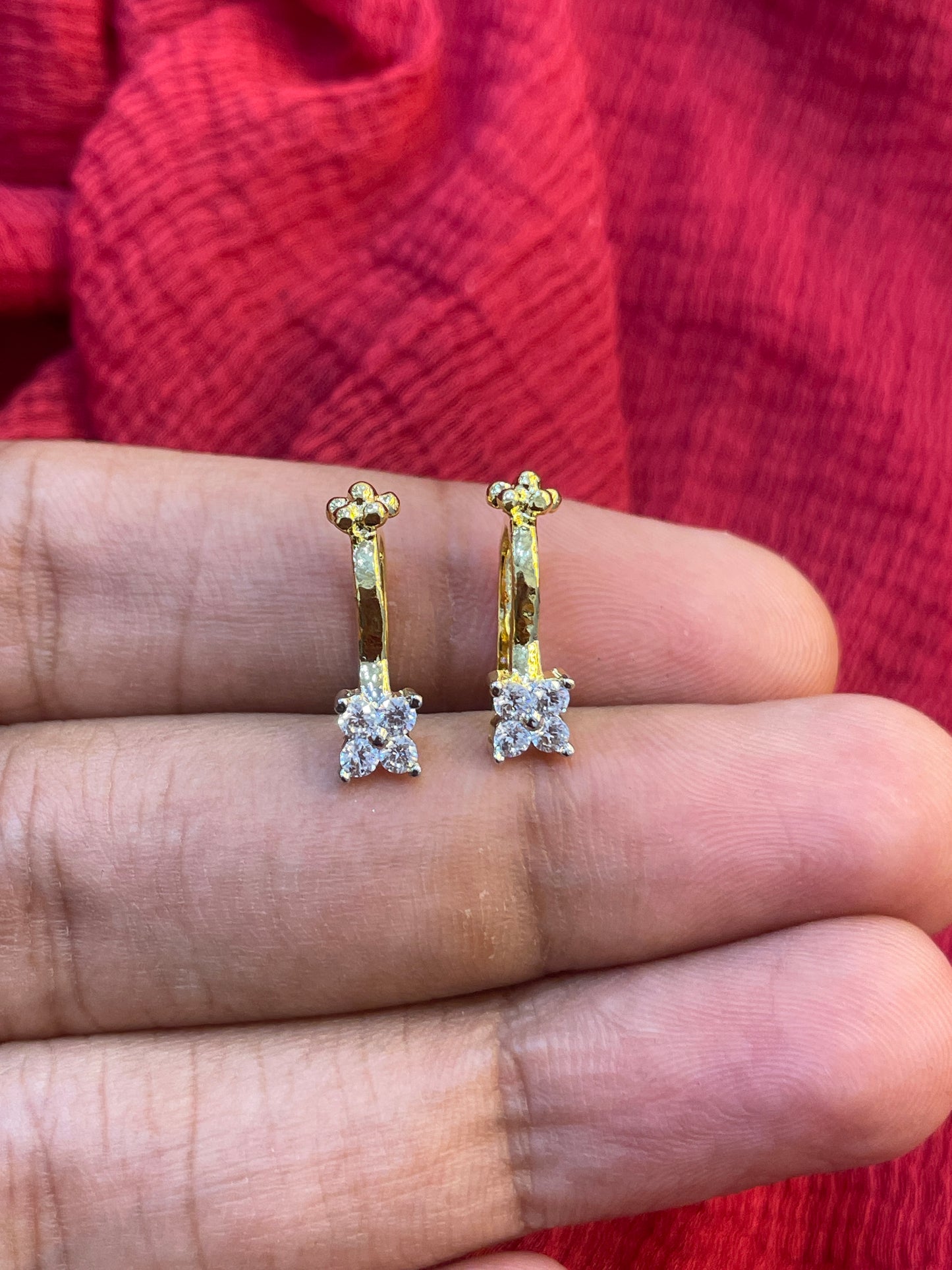 92.5 Silver Gold Plated Press-On Bugadi for Women | Stylish Non-Piercing Ear Cuff | Ethnic Jewellery