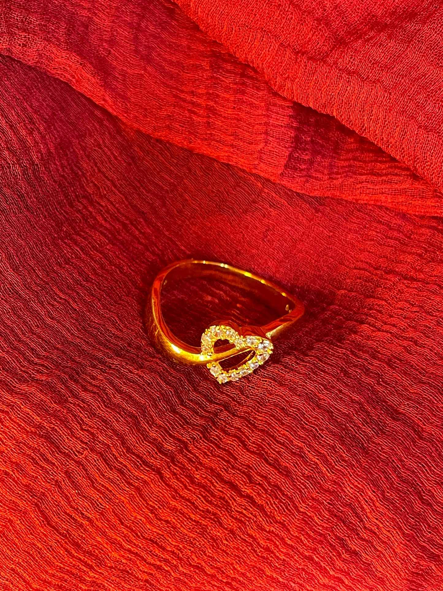 Gold Plated Silver Heart Ring