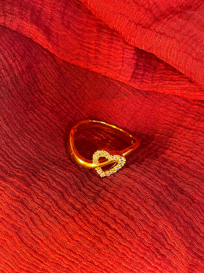 Gold Plated Silver Heart Ring