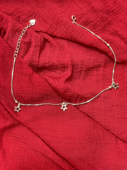 92.5 Silver Star Anklets | Premium Stylish Classy Design | Jewellery