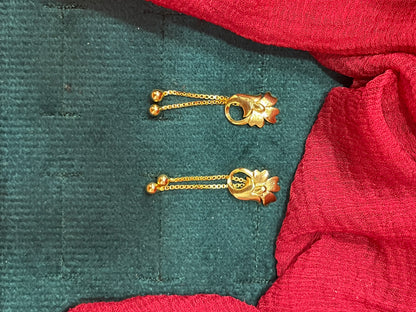 92.5 silver classy gold plated hanging earrings