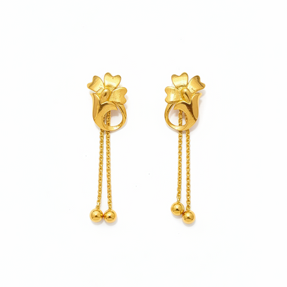 92.5 silver classy gold plated hanging earrings
