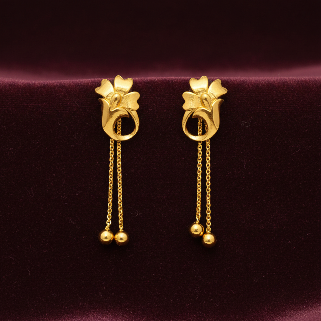 92.5 silver classy gold plated hanging earrings