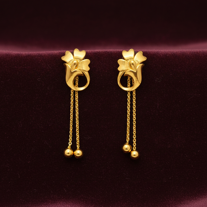 92.5 silver classy gold plated hanging earrings