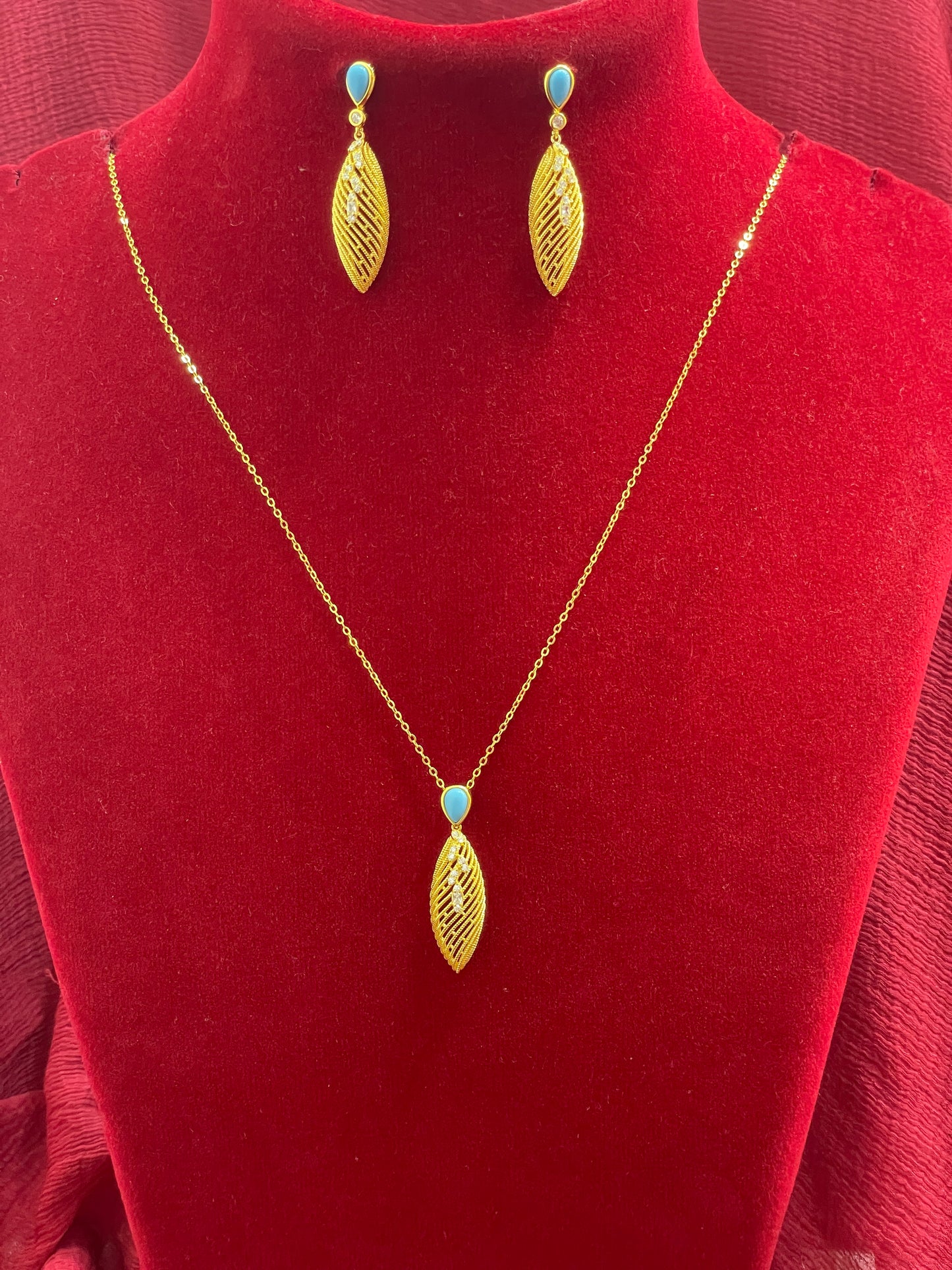 92.5 Silver Gold Plated Stylish Minimal Chain and Earrings Set for Women | Elegant Matching Jewellery
