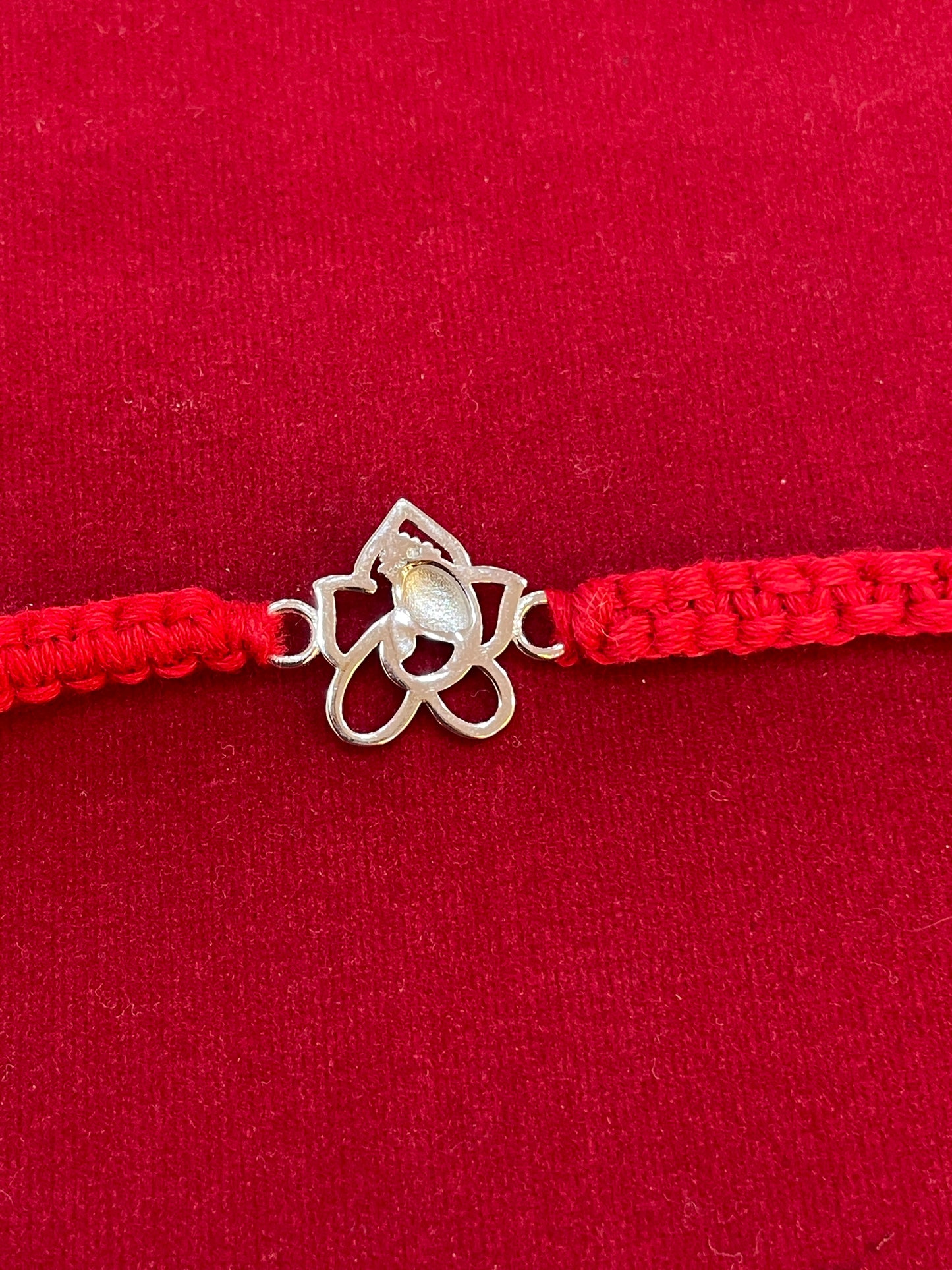 925 Sterling Silver Ganesha Rakhi | Red Thread Rakhi for Raksha Bandhan