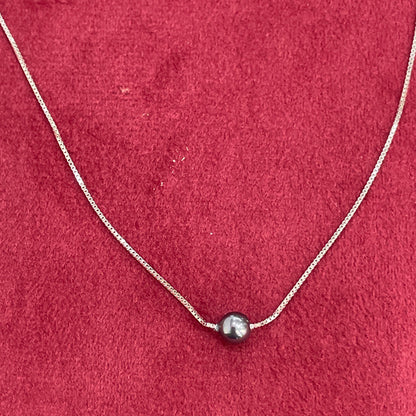925 Silver Chain with Grey Pendant for Women